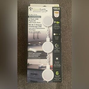 New Good Earth Rechargeable Lightning 3 Pack USB Kit With Power Bank